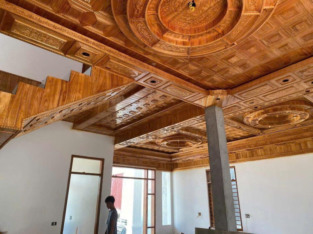 Trang trí nội thất gỗ - trần gỗ ốp tường